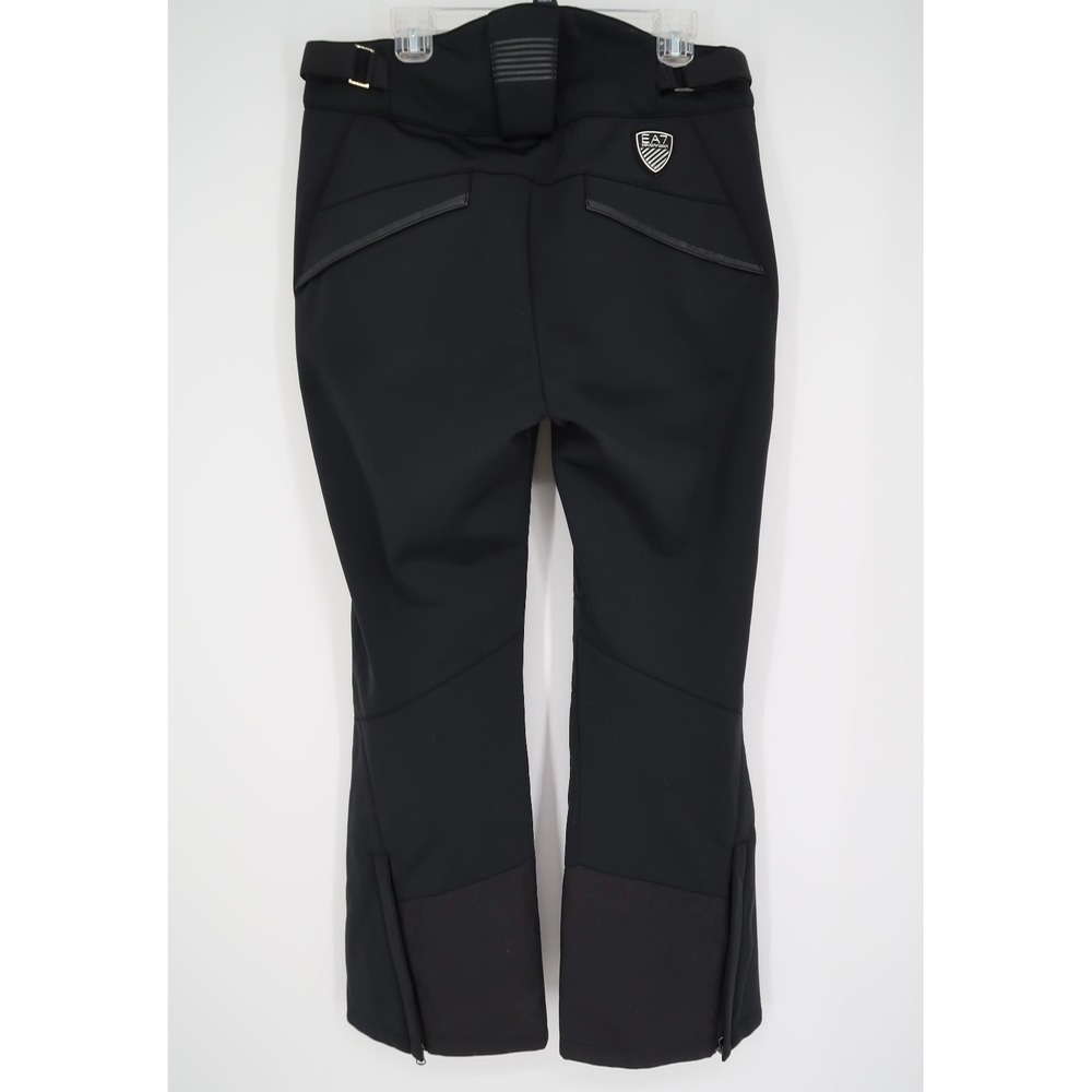 Emporio Armani EA7‎ Mens Large Black Technical Ski Snow Pants Trousers Straight - Picture 2 of 15